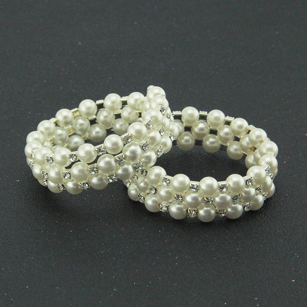 Bracelets en spirale de perles de strass personnalisés à la mode pour femmes