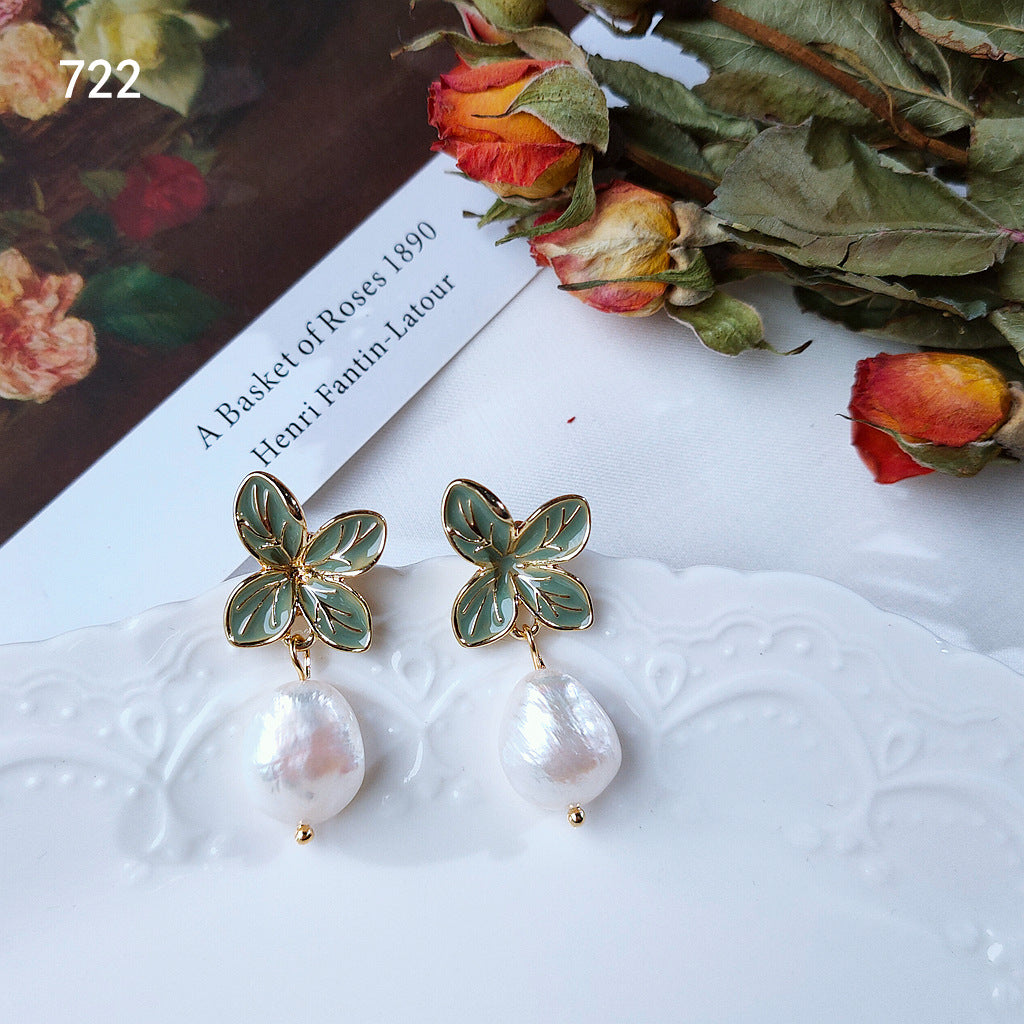 Creative Drip Glazed Fresh Water Pearl Earrings