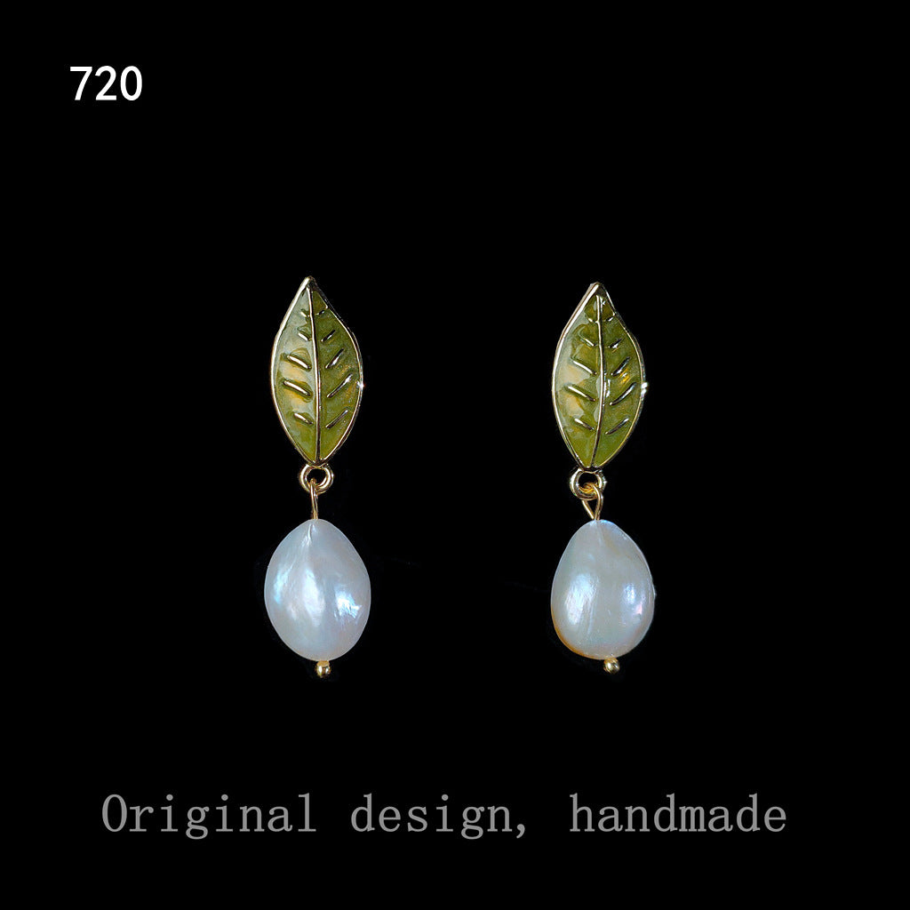 Creative Drip Glazed Fresh Water Pearl Earrings