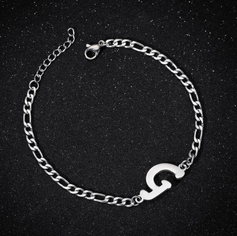 Pendentif mode lettre anglaise Couple Bracelets féminins