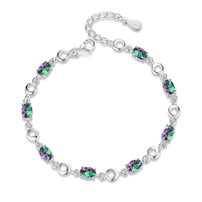 Bunte Edelstein-weibliche glänzende kreative Kristallarmbänder