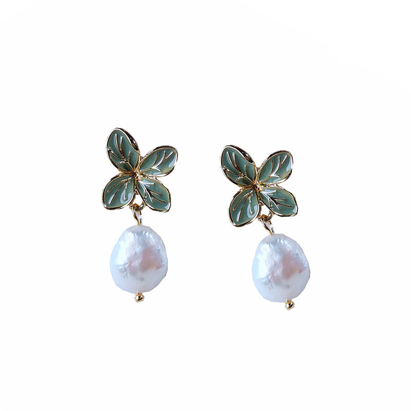 Creative Drip Glazed Fresh Water Pearl Earrings