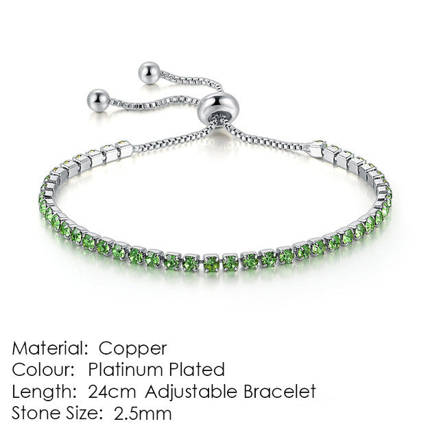 Unique Women's Single-row Diamond Adjustable Crystal Bracelet
