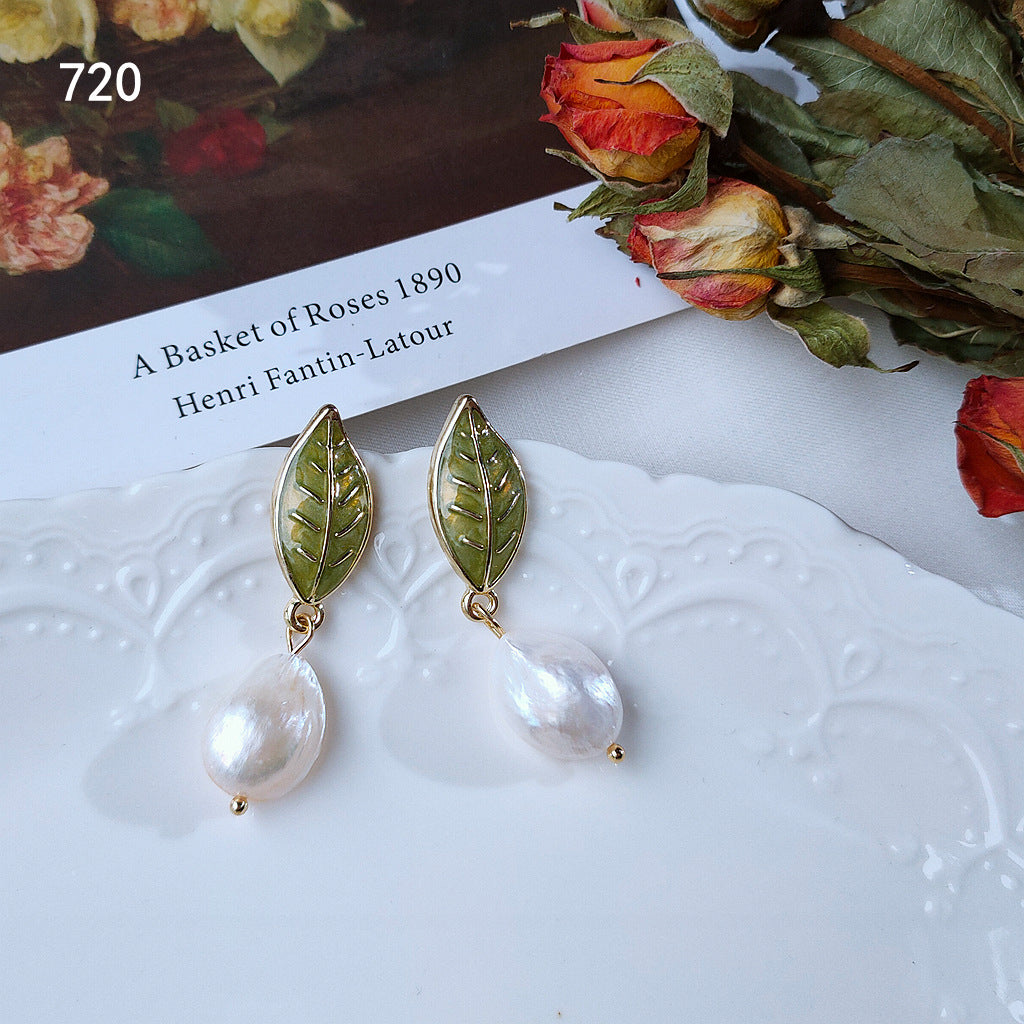 Creative Drip Glazed Fresh Water Pearl Earrings