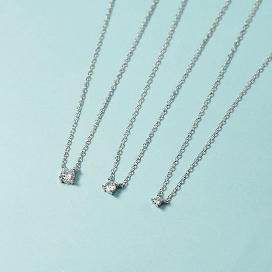 Clavicle Chain Single Diamond Zircon Temperament Necklaces