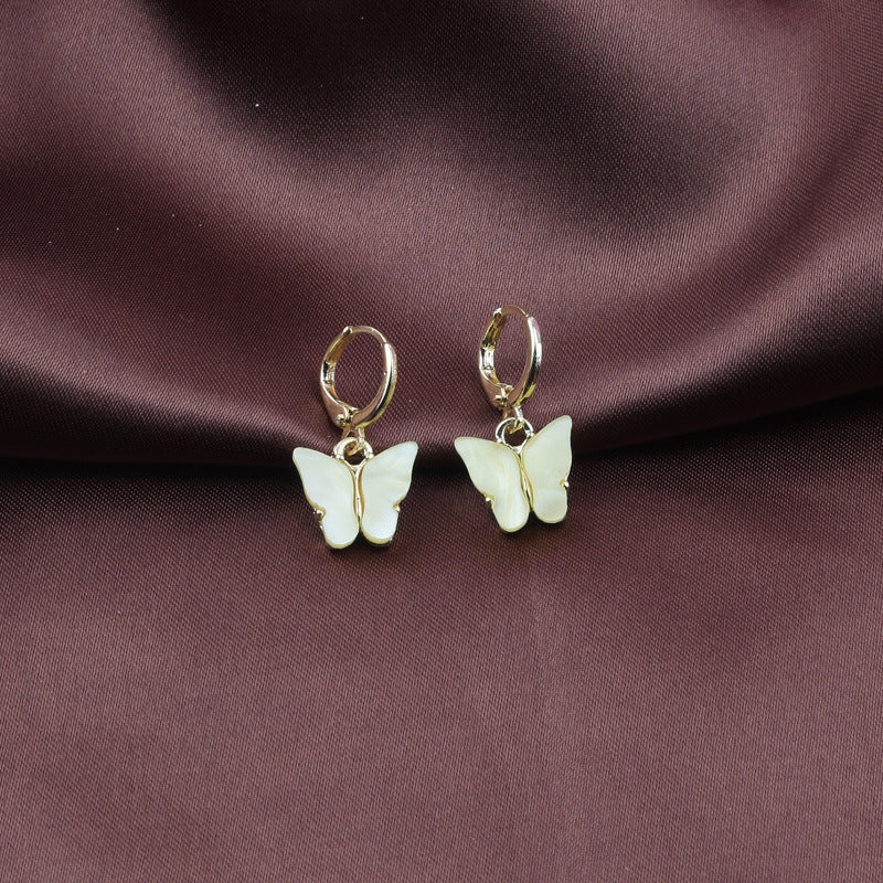 Fashion Colorful Acrylic Butterfly Small Fresh Earrings