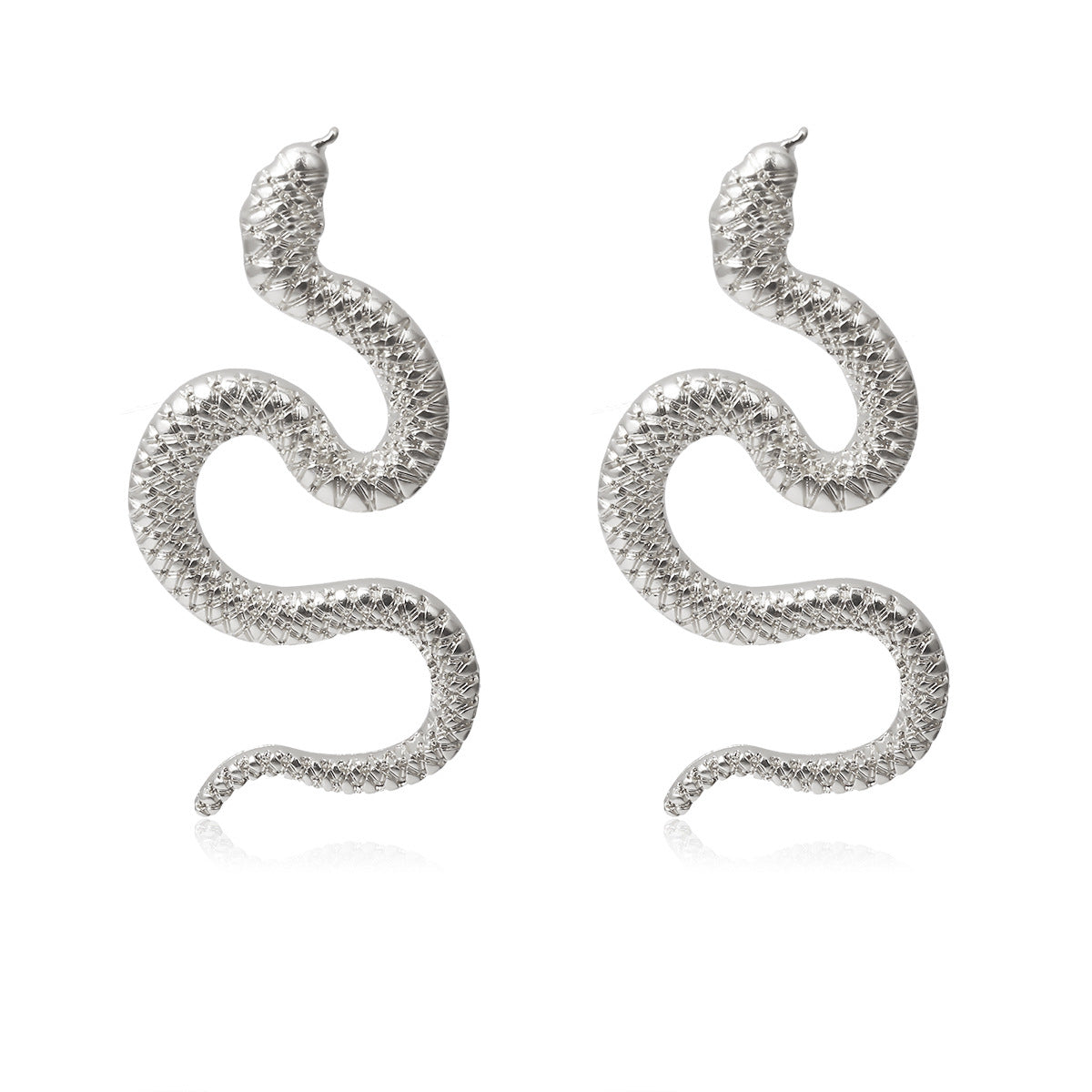 Personality Twisted Geometric Hip Hop Female Exaggerated Snake-shaped Earrings