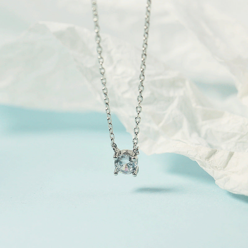 Clavicle Chain Single Diamond Zircon Temperament Necklaces