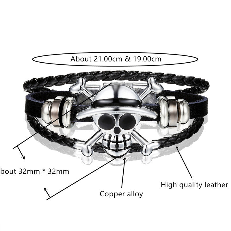 Atmosphärische einteilige Armbänder mit koreanischem Punk-Schädel