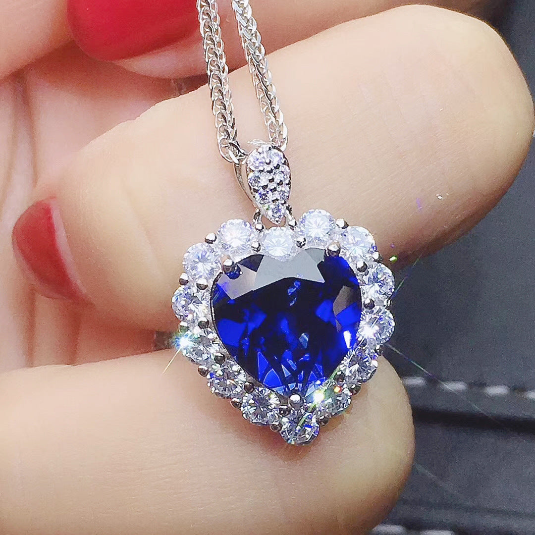 Artificial Love Sapphire Pendant Female Group Rings