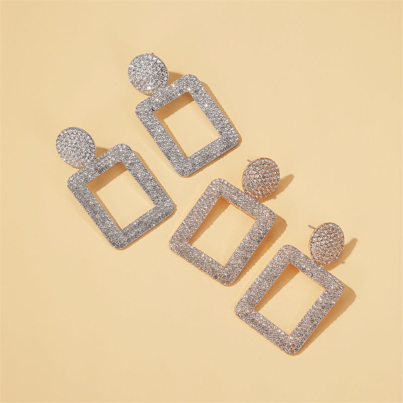 Fashion High-key Eardrop Elegant Shining Diamond Earrings