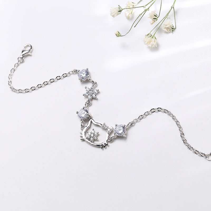 Hello Cat Female Sterling Sier Gift Bracelets