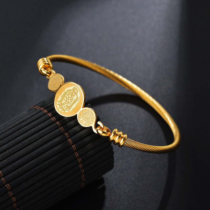 Three-color Stainless Steel Wire Lucky Tree Love Five-pointed Star Braided Bracelet