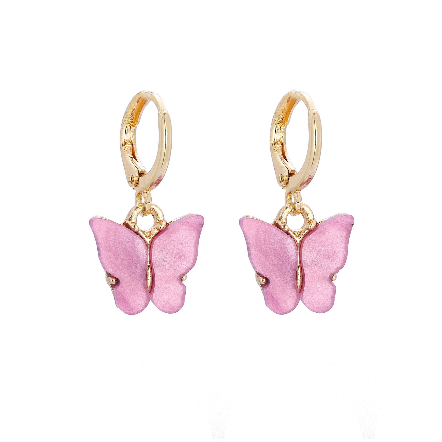 Fashion Colorful Acrylic Butterfly Small Fresh Earrings