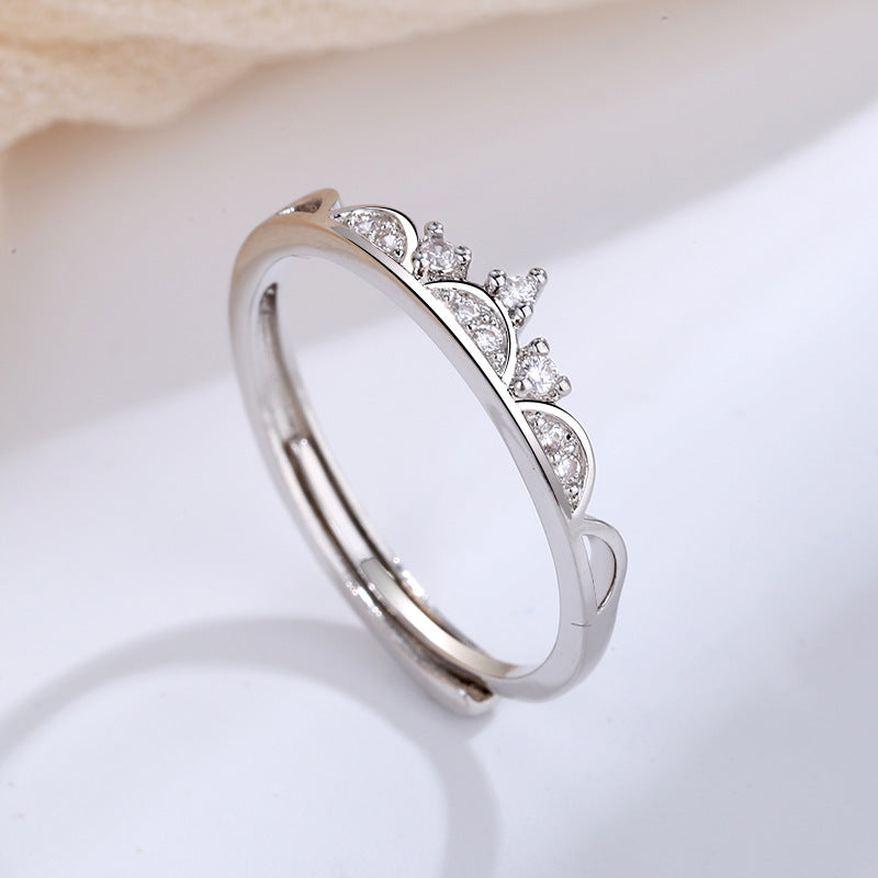 Light Luxury Rhinestone Open Adjustable Index Rings