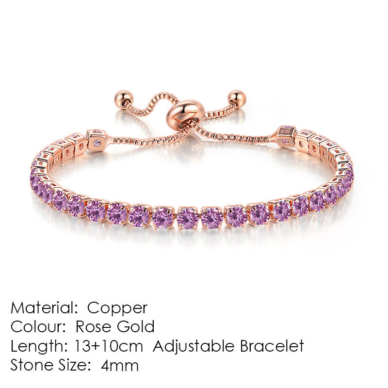 Unique Women's Single-row Diamond Adjustable Crystal Bracelet
