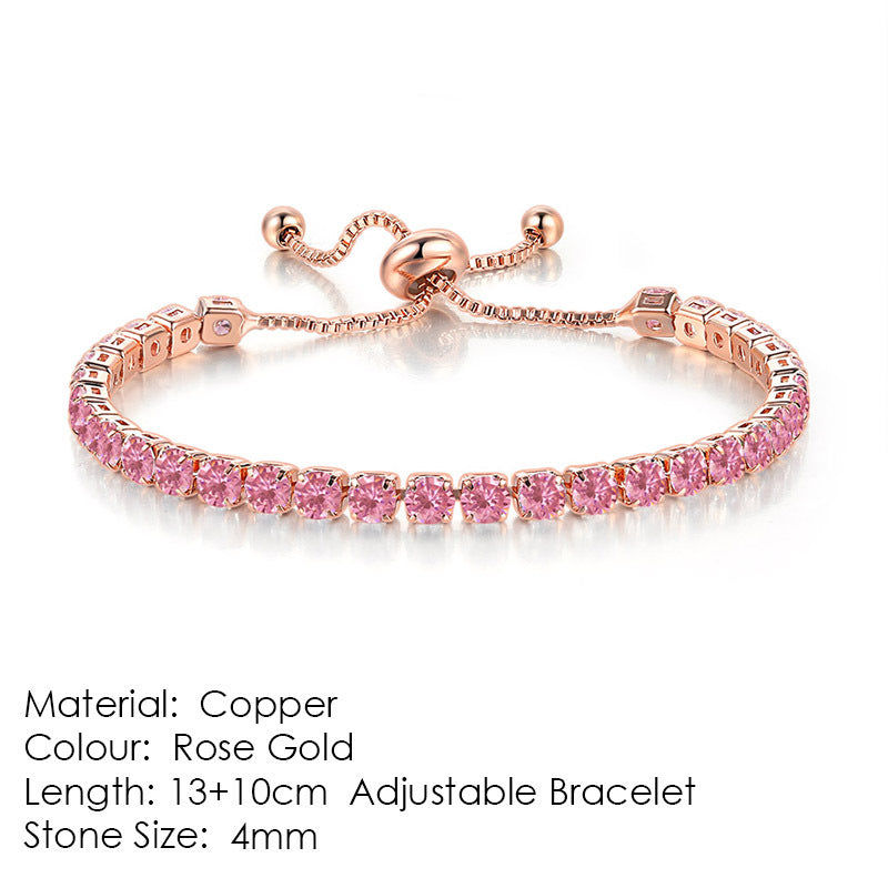 Unique Women's Single-row Diamond Adjustable Crystal Bracelet