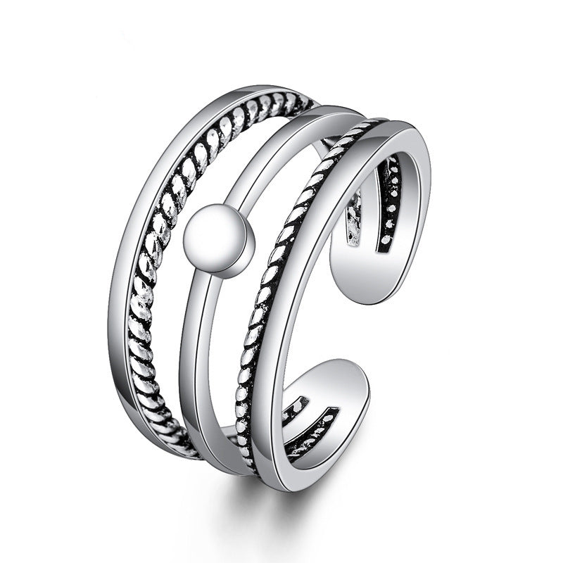 Marcasite Female Retro With Opening Forefinger Rings