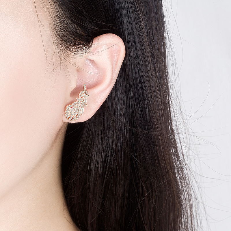 Kim Summer Texture Feather Ear Pins Rings