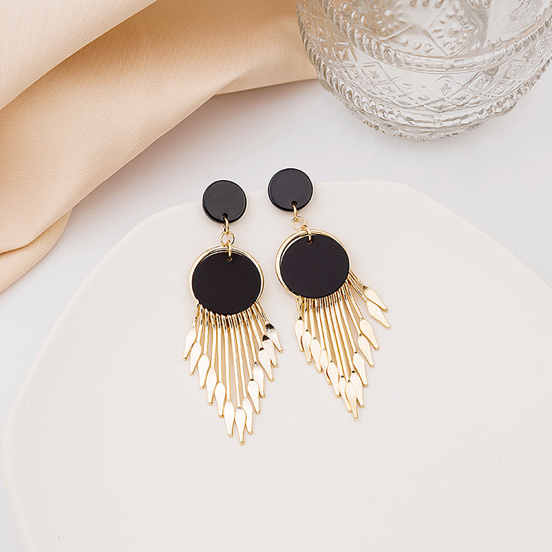 Exaggerated Punk Long Tassel Fashionable Thin Earrings