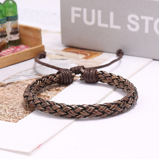 Ornements pour femmes, hommes et Punk tissés simples et Bracelets