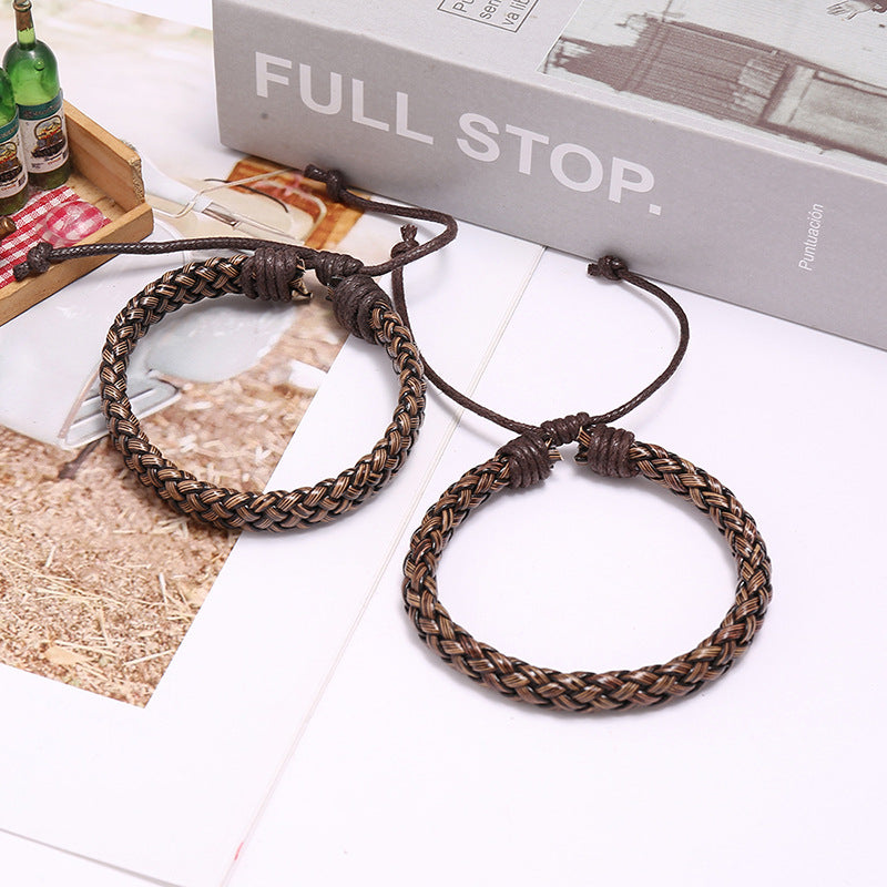 Ornements pour femmes, hommes et Punk tissés simples et Bracelets