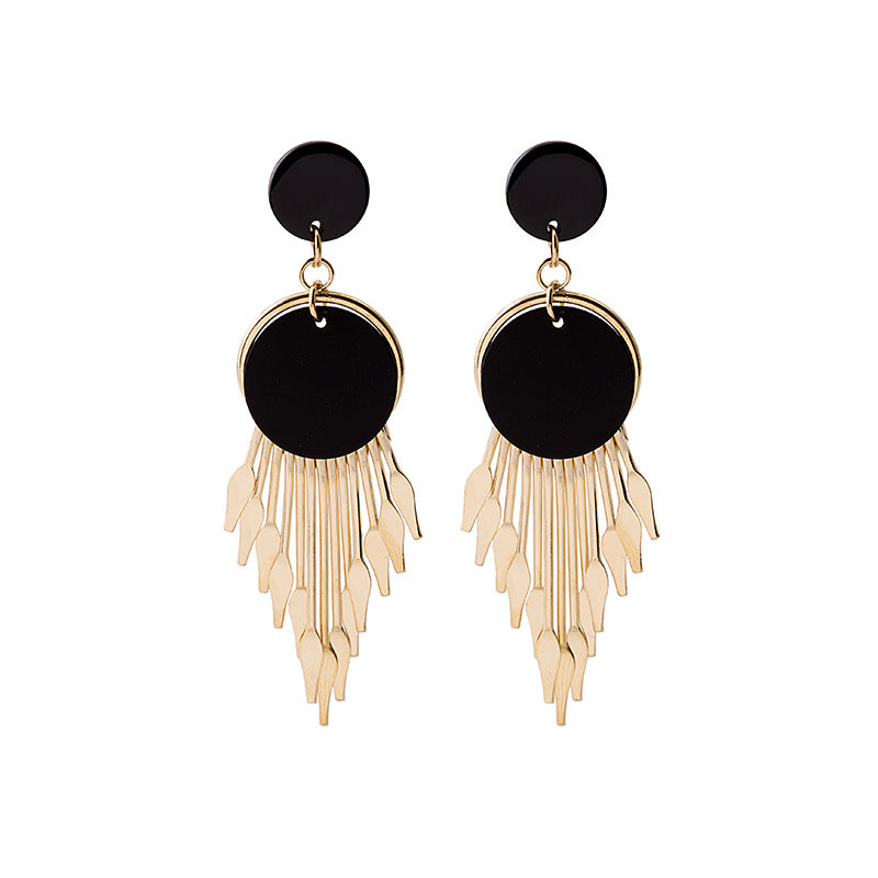 Exaggerated Punk Long Tassel Fashionable Thin Earrings