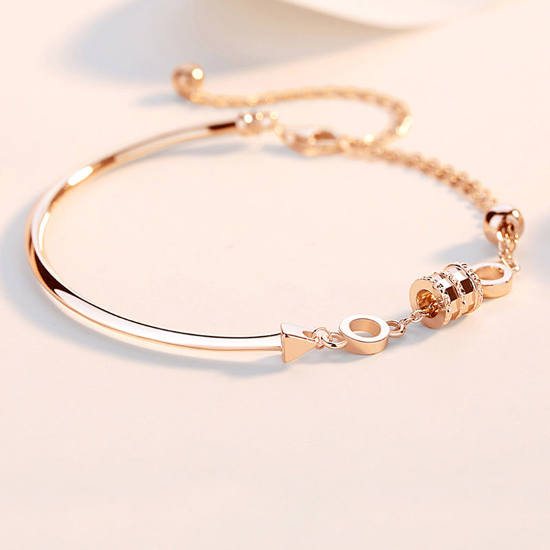 Sier schlichtes Design aus Roségold für Freundin-Armbänder