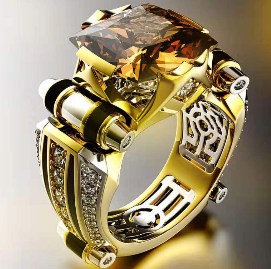 Ornament Zircon Two-color Shape Fashion Grandeur Rings