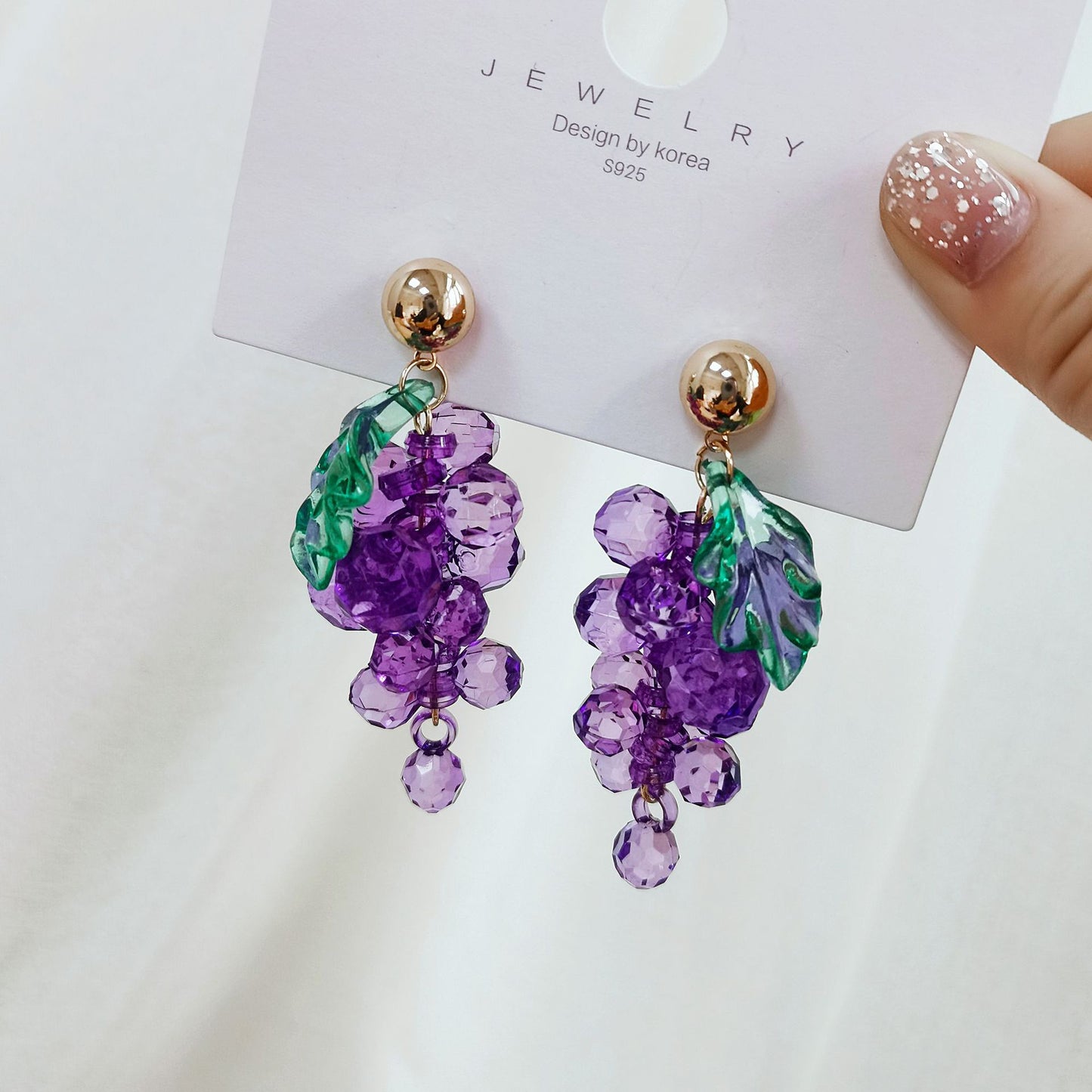 Grape Cluster Cute Design Sense Simple Creative Earrings