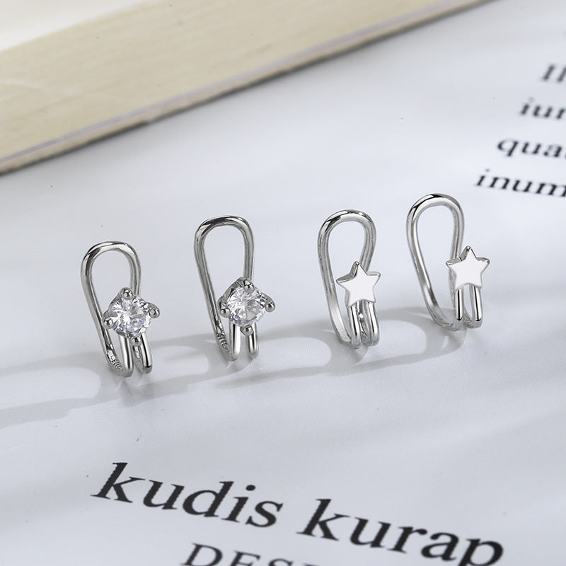 Gu Combination Small Diamond Bones Pseudo Cool Female Super Ear Clip