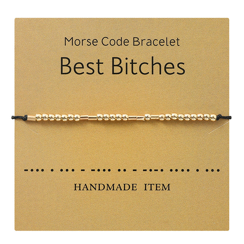 Moss Password Alphabet Number Couple Golden Bracelets