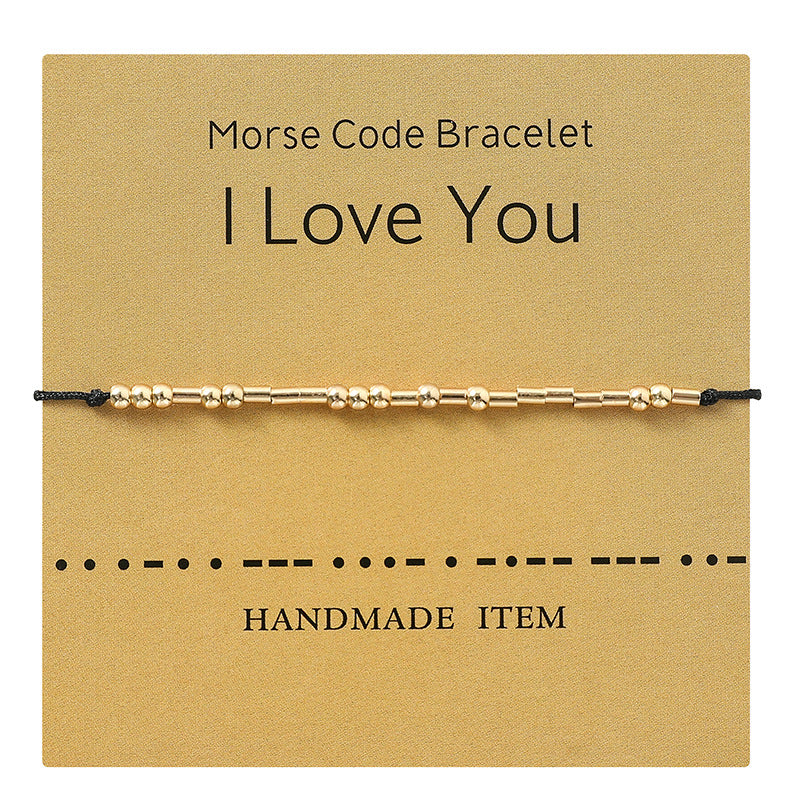 Moss Password Alphabet Number Couple Golden Bracelets