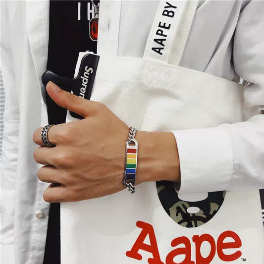 Personalisierte kreative Regenbogen-einfache Armbänder für Damen und Herren im koreanischen Stil