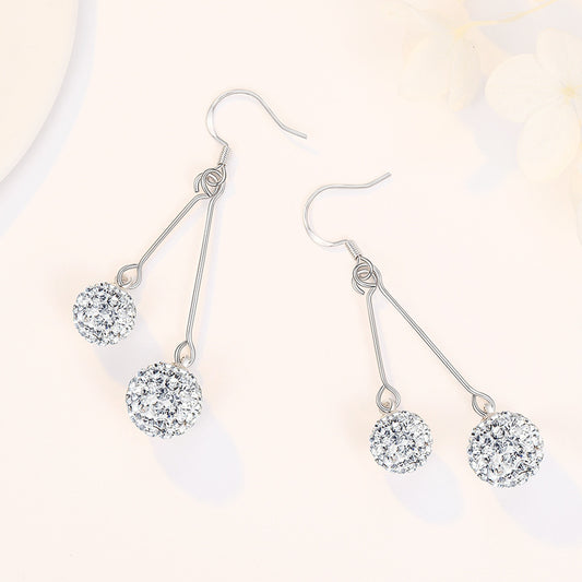 Women's Elegant For Tassel Long Sier-plated Ear Earrings