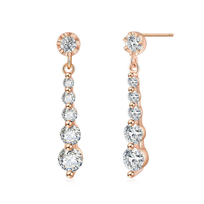 World Kim Ear Water Drop Zircon Earrings