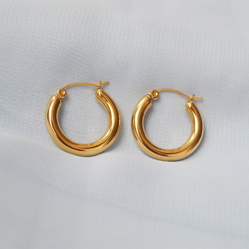 Metallic Simple Personality Fashionable Exquisite Gold-plated Earrings