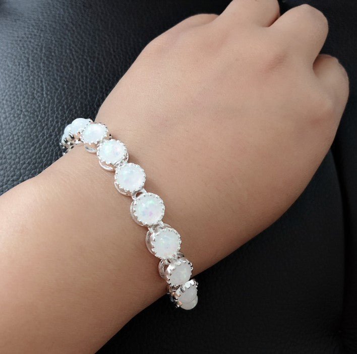 Bracelets innovants en argent incrusté d'opale romaine pour femmes