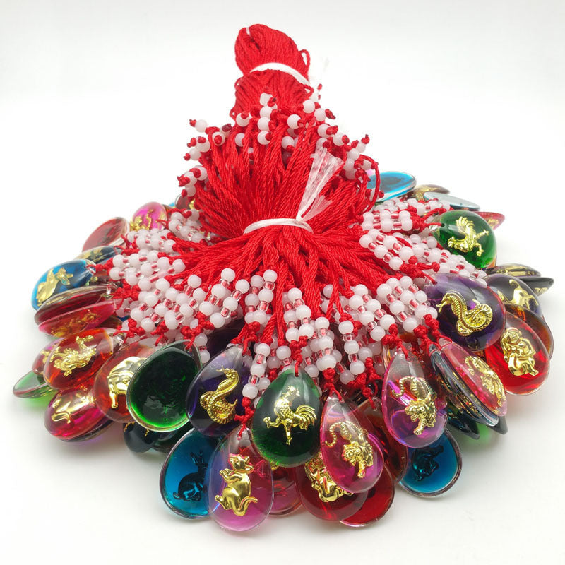Women's & Men's Gold Buddha Inlaid Red Rope Gift Necklace
