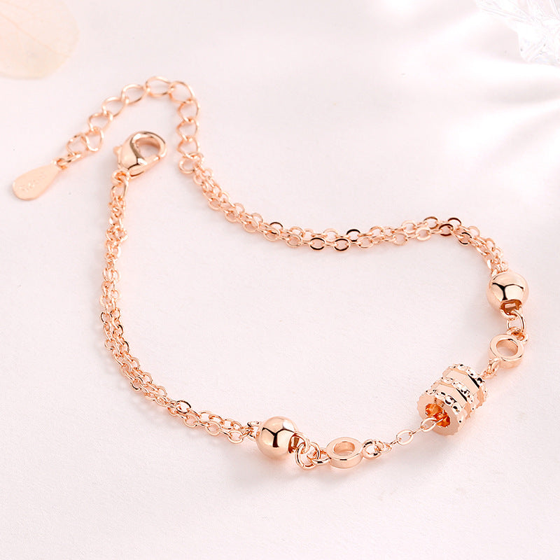 Bracelets pour femme en or rose avec taille en argent et design pour la Saint-Valentin