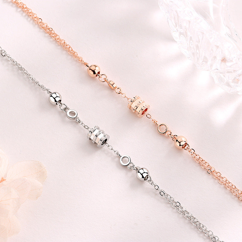 Bracelets pour femme en or rose avec taille en argent et design pour la Saint-Valentin