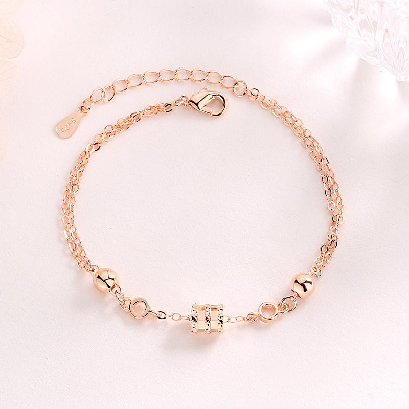 Bracelets pour femme en or rose avec taille en argent et design pour la Saint-Valentin