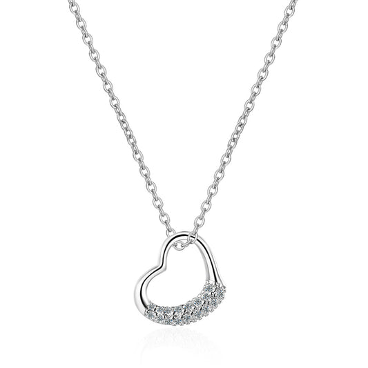 Women's Pendant Diamond Heart-shaped Short Clavicle Chain Necklaces