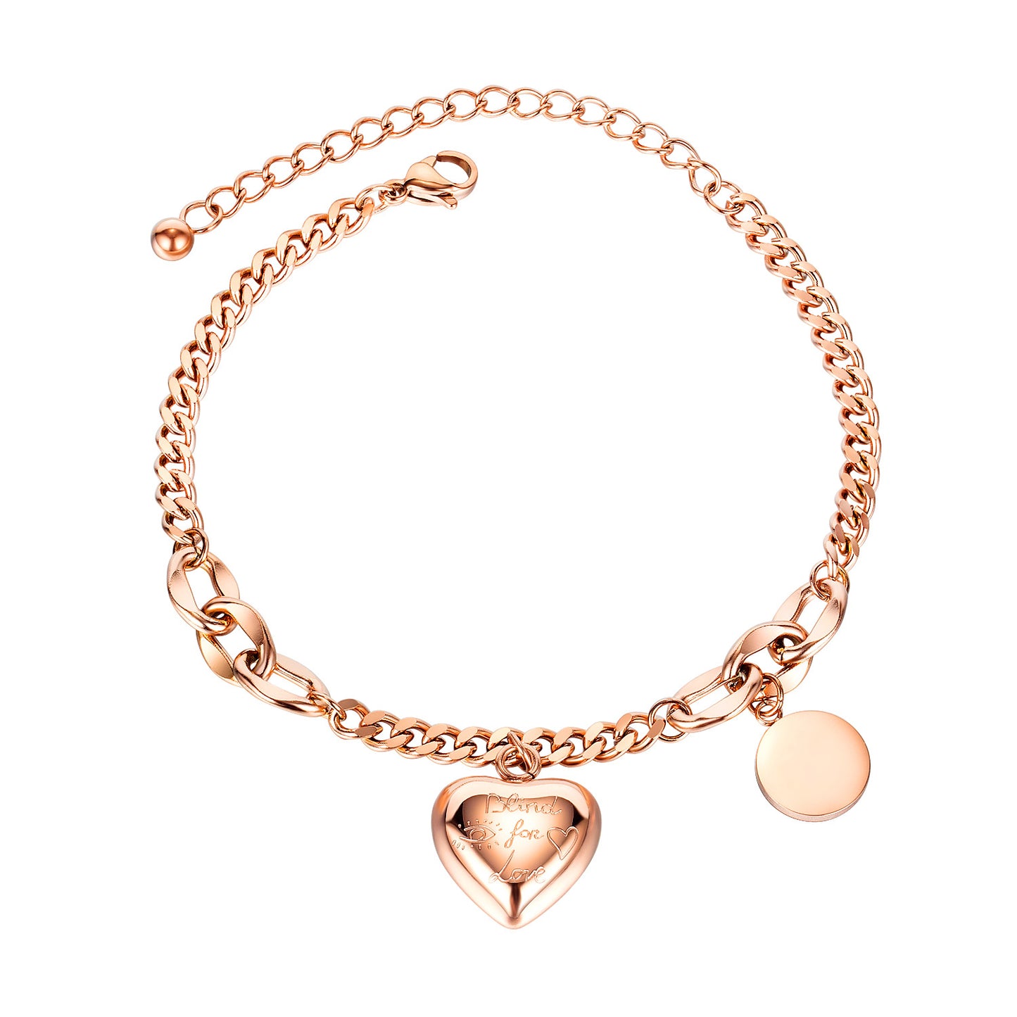 Bracelets en titane ronds d'amour simples, bijoux populaires