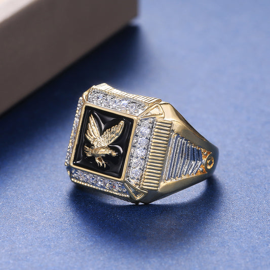 Men's Best-selling Elegant Electroplating Eagle Peripheral Gold-plated Rings