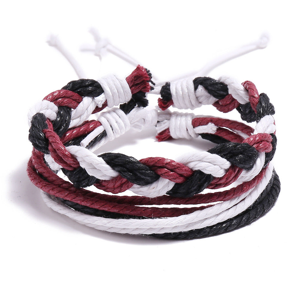 Color Couple Ethnic Style Hand Weaving Korean Bracelets