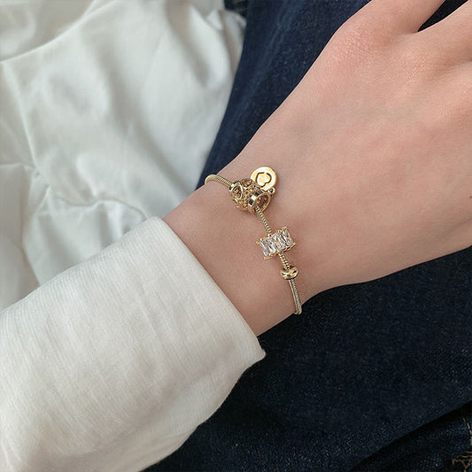 Et bracelets à main en Zircon personnalisés coréens simples pour femmes