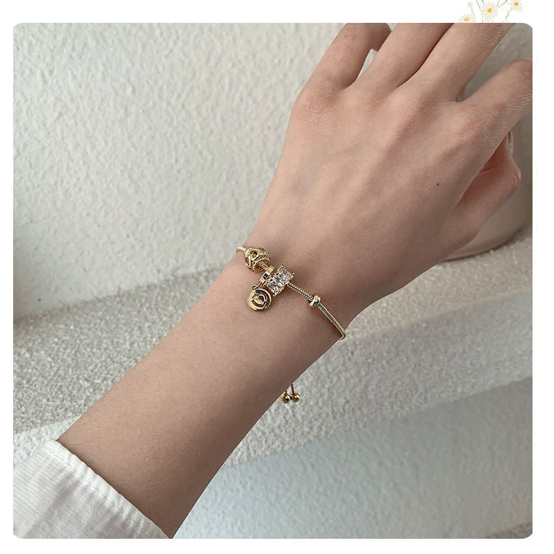 Et bracelets à main en Zircon personnalisés coréens simples pour femmes