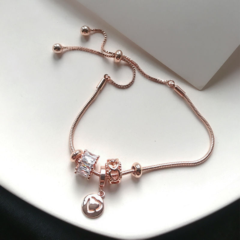 Et bracelets à main en Zircon personnalisés coréens simples pour femmes