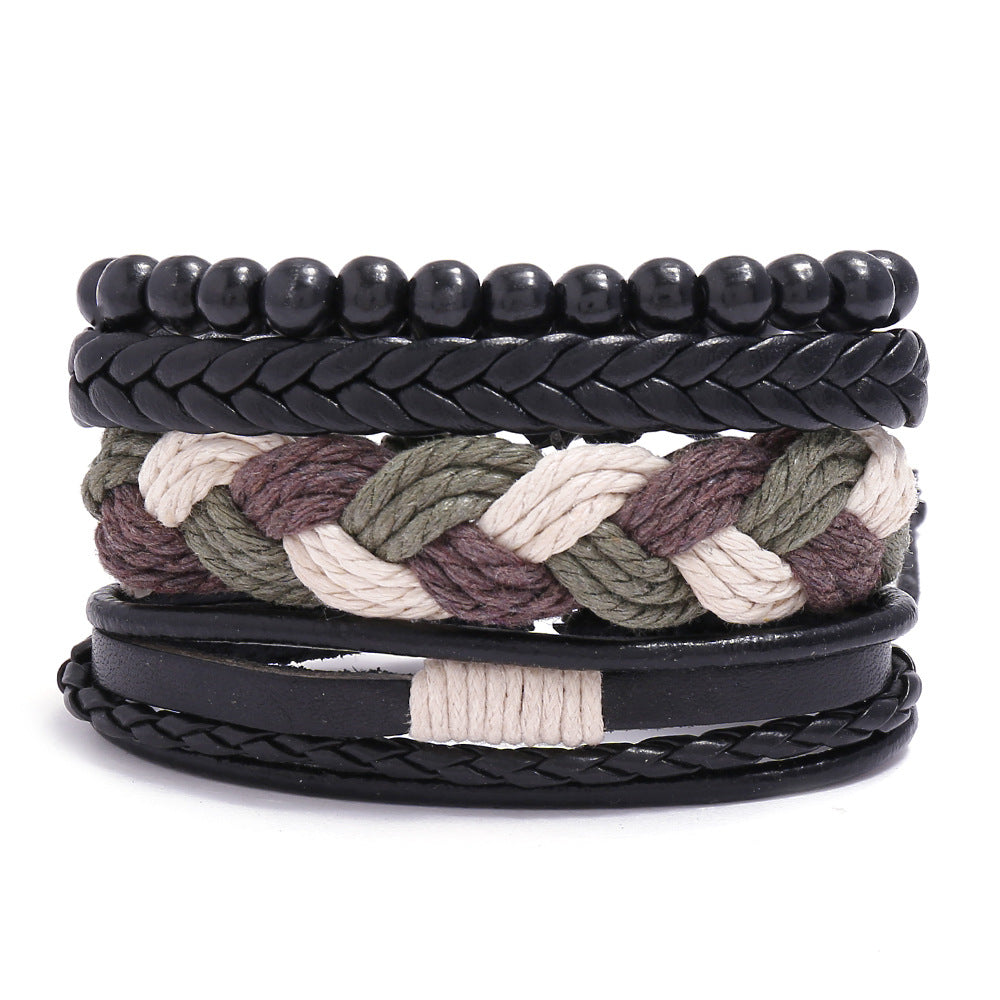 Women's & Men's & Vintage Weave Hemp Rope Genuine Leather Bracelets